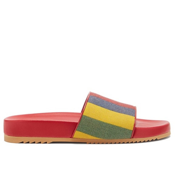 Gucci Men's Baiadera Stripe Slide Sandal In Red - Picture 7 of 15